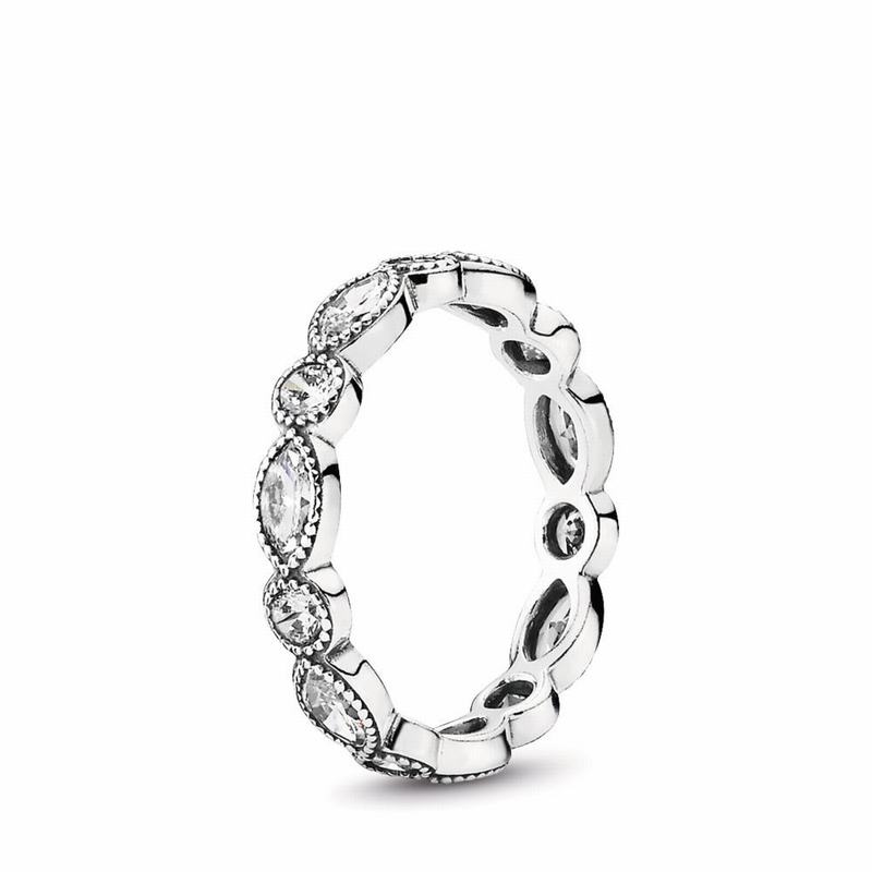 Pandora Australia AlluStackable Ring Brilliant Marquise Stackable Ring - Sterling Silver | EVOQBU465